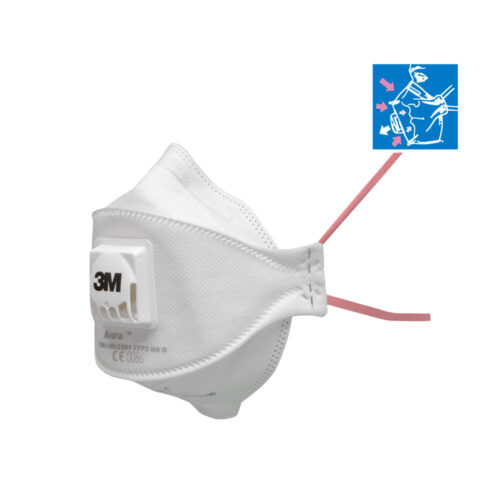 3M™ Aura™ Mascarillas Plegadas para partículasFFP3 con válvula